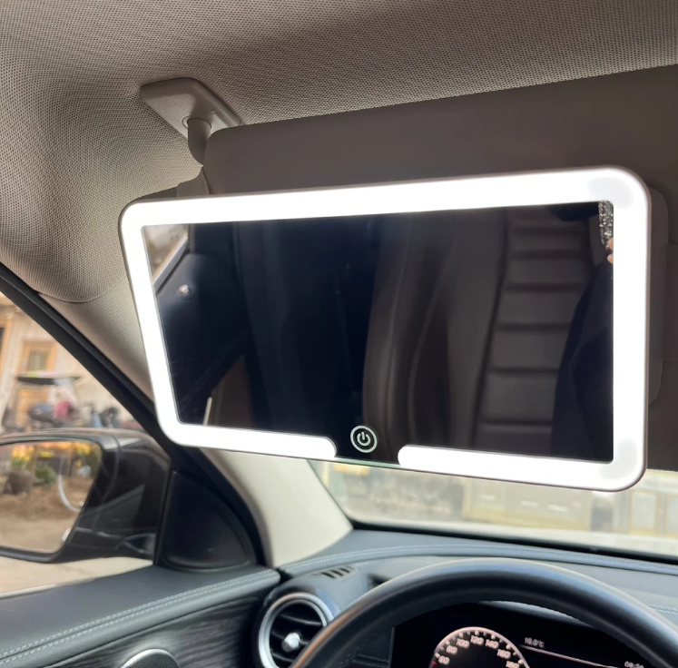 Sun Visor Touch Sensitive LED Three-color Adjustable Makeup Mirror