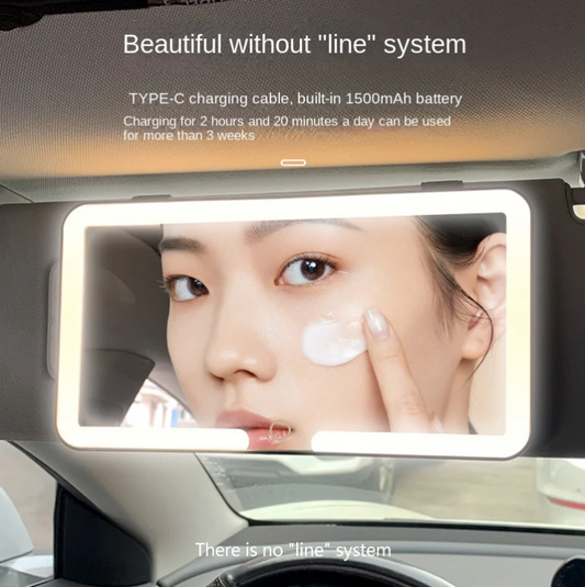 Sun Visor Touch Sensitive LED Three-color Adjustable Makeup Mirror