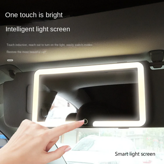 Sun Visor Touch Sensitive LED Three-color Adjustable Makeup Mirror