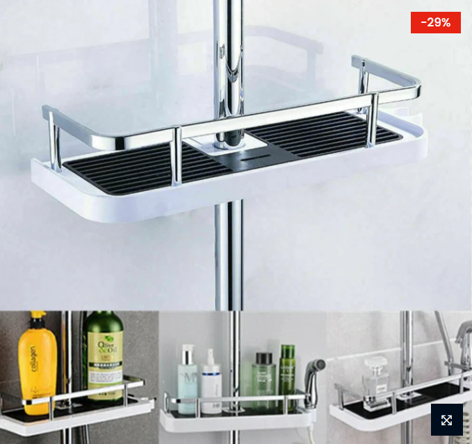Adhesive Shower Shelf with Soap Holder – Tool-Free Installation for Modern Bathrooms