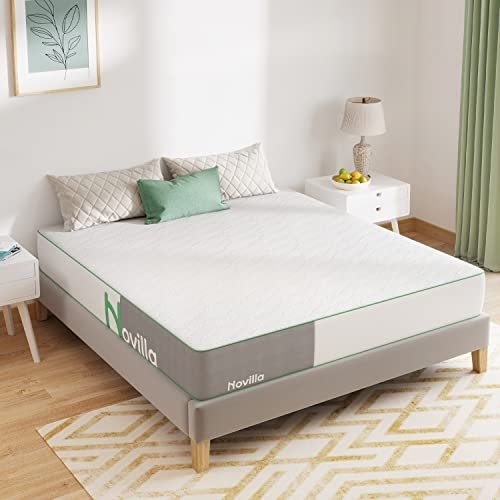 Novilla King Mattress, 10 Inch Gel Memory Foam Mattress King Size for Cooling Sleep & Pressure Relief, Medium Firm with Breathable Bamboo Cover, Mattress in a Box, Lullaby