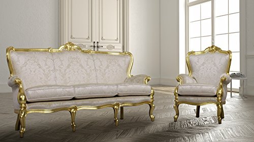 WOOD KARTINDIA Woodkartindia Luxury Classic Light Baroque Style Wooden Sofa Set for Living Room Furniture Home Furniture Home Decor Furniture Wedding Gifting Item (5 Seater Sofa Set)